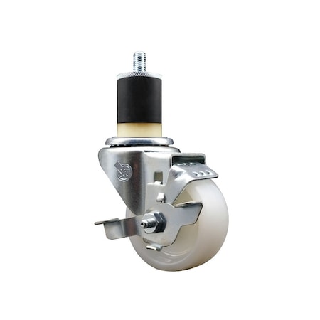Service Caster 3'' Nylon Swivel 1-7/8'' Expanding Stem Caster with Brake SCC-EX20S314-NYS-TLB-178